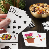 Potted Blume and Butterfly Playing Cards Spielkarten (In Situ)