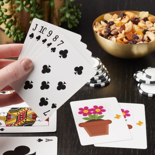 Potted Blume and Butterfly Playing Cards Spielkarten (In Situ)