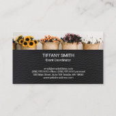 Potted-Blume | Leder Visitenkarte (Rückseite)