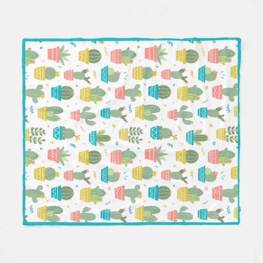 Potted Cactus Fleecedecke (Vorderseite (Horizontal))