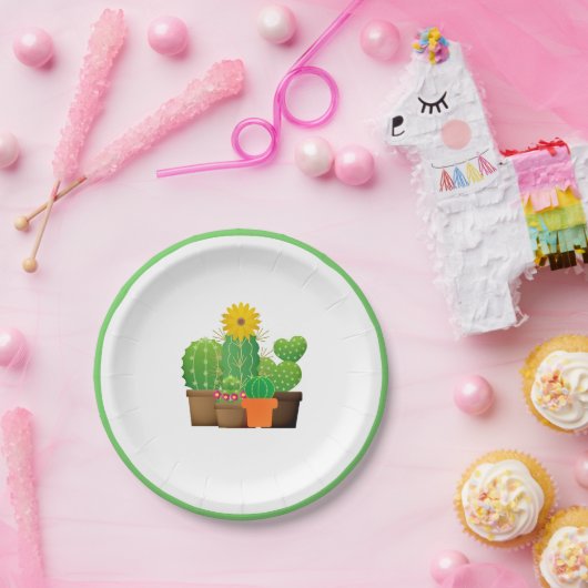 Potted Cactus Pflanze Party Paper Plate Pappteller (Party)