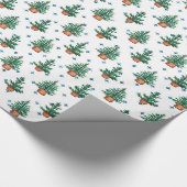 Potted Christmas Tree Farmhouse Holiday Pattern Geschenkpapier (Ecke)