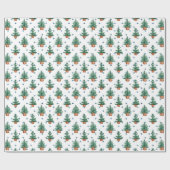 Potted Christmas Tree Farmhouse Holiday Pattern Geschenkpapier (Flach)