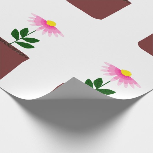 Potted Daisy Wrapping Paper Geschenkpapier (Ecke)
