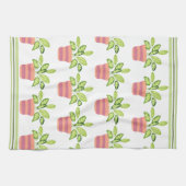 Potted Greenery Streifen Trim Küchenhandtücher Geschirrtuch (Horizontal)