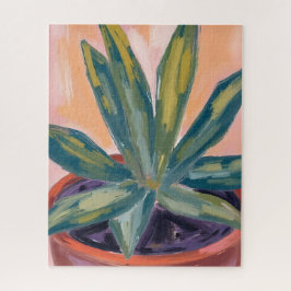 Potted Houseplant Modern Botanic Green Watercolor Puzzle