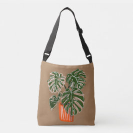 Potted Monstera Pflanze Crossbody Pflanze Tragetaschen Mit Langen Trägern
