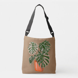 Potted Monstera Pflanze Crossbody Pflanze Tragetaschen Mit Langen Trägern