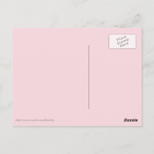 Potted Palm Tree, Deep Red and White Postcard Postkarte (Rückseite)