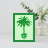 Potted Palm Tree, Emerald und Light Green Postcard Postkarte (Stehend Vorderseite)