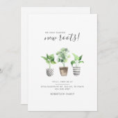 Potted Pflanze Boho Script Botanical Moving Ankündigung (Vorne/Hinten)