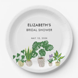 Potted Pflanze Brautparty Grüne Personalisiert Pappteller