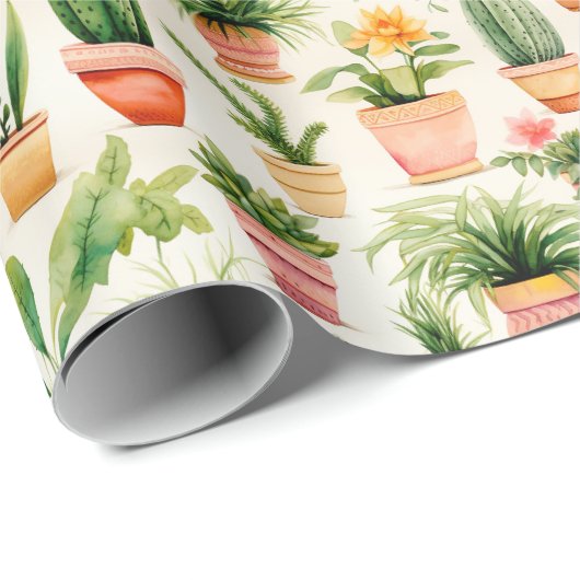 Potted-Pflanze Geschenkpapier (Rolleneckpunkt)