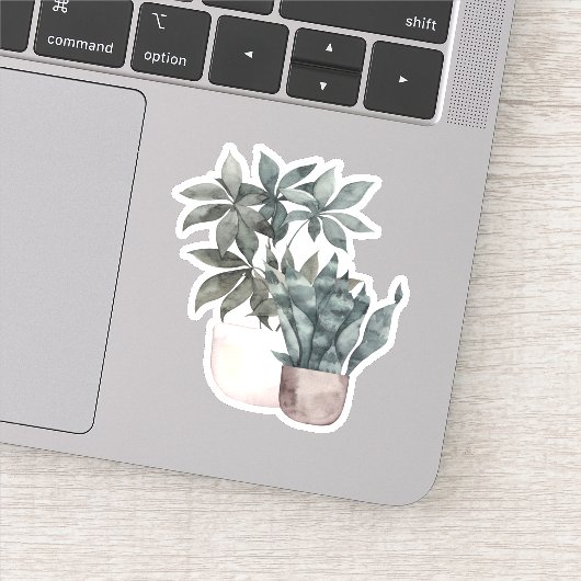 Potted Pflanze - Green Zuhause Sticker (Detail)