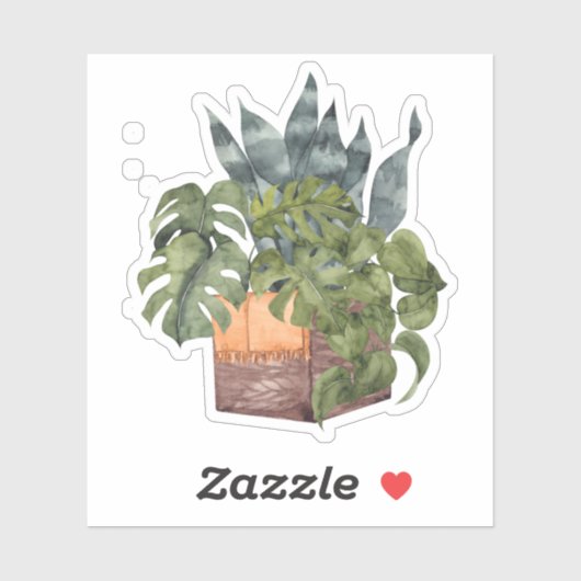 Potted Pflanze - Green Zuhause Sticker (Blatt)