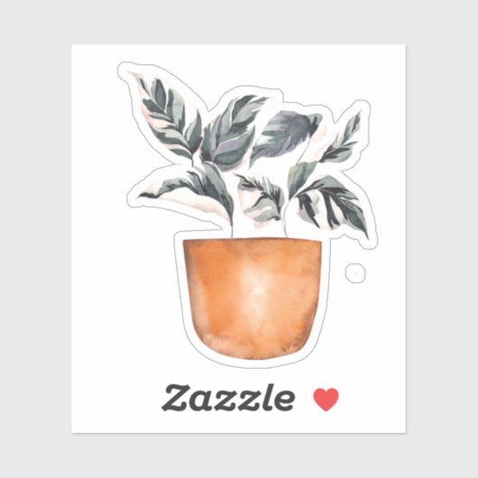 Potted Pflanze - Green Zuhause Sticker (Blatt)