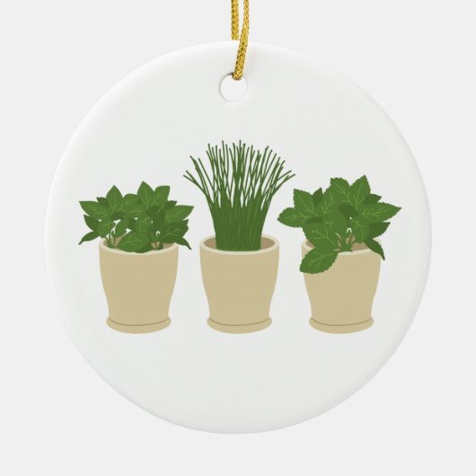 Potted-Pflanze Keramik Ornament (Vorne)