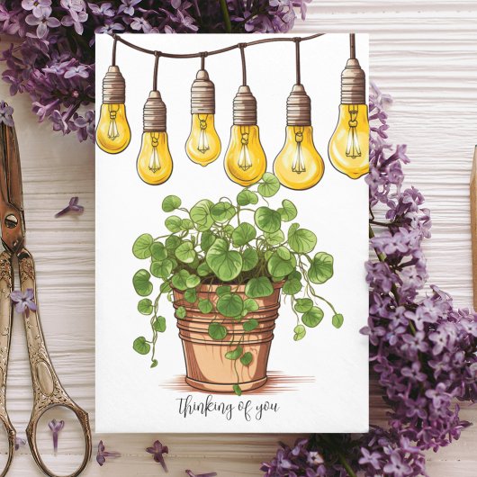 Potted Pflanze mit Garden String Lights Dankeskarte
