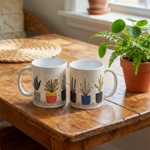 Potted Pflanze Row Spaß Botanisch Kaffeetasse