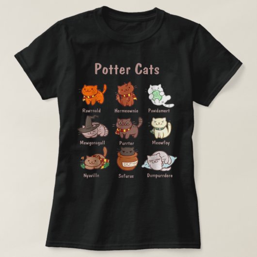 Potter Cat Funny Cat Lover Fun Cat Eigentümer Nied T-Shirt (Design vorne)