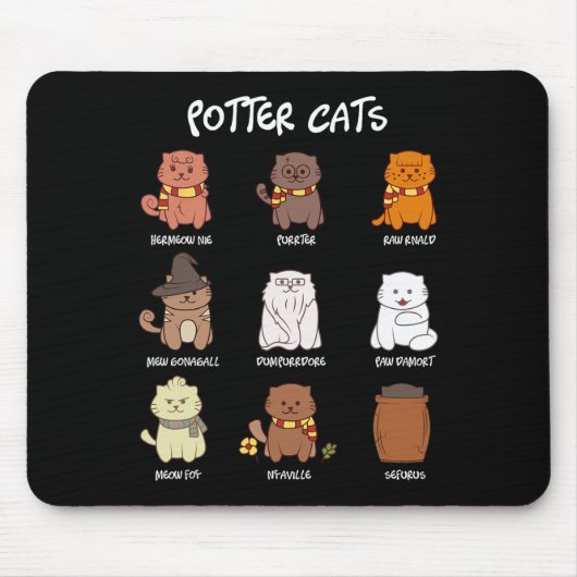 Potter Cats für die Katzenüberdeckung Mousepad (Vorne)