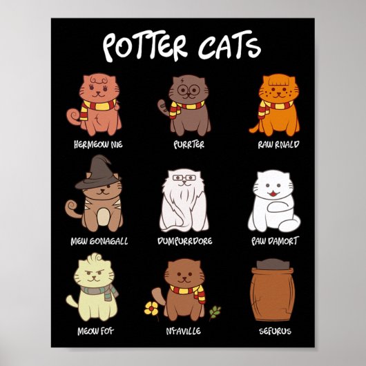 Potter Cats für die Katzenüberdeckung Poster (Vorne)