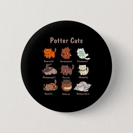 Potter Cats für Katzen Liebhaber Button (Vorderseite)