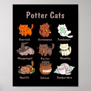 Potter Cats für Katzen Liebhaber Poster