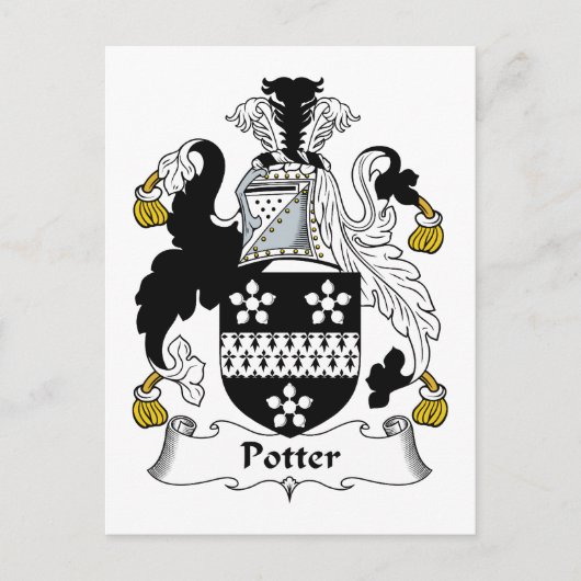 Potter-Familienwappen Postkarte (Vorderseite)