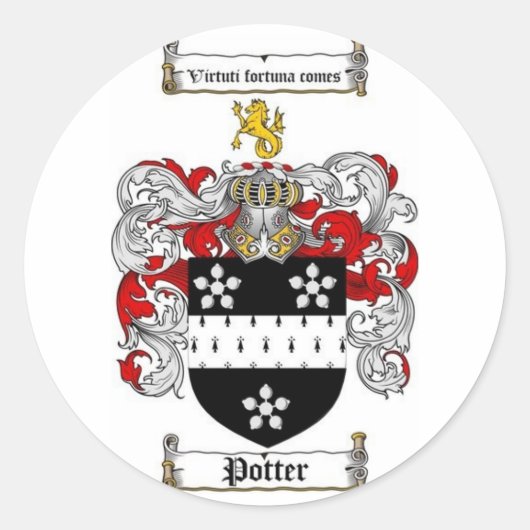 Potter-Familienwappen Runder Aufkleber (Vorderseite)