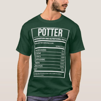 Potter Funny Pottery Nutrition Label für Frauen T-Shirt