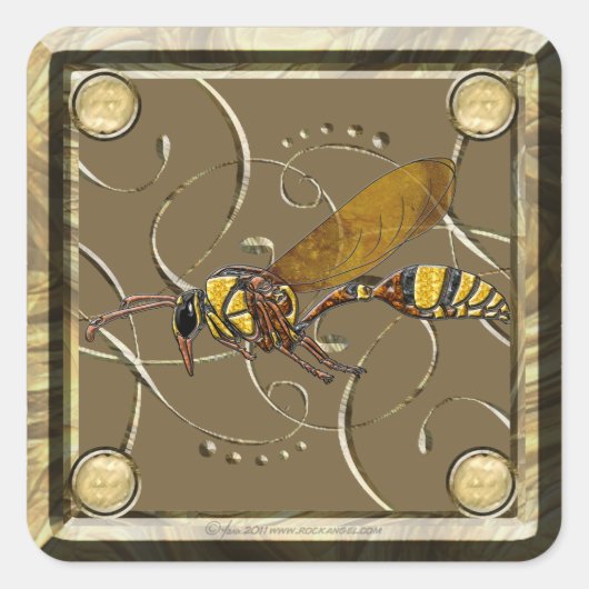 Potter Wasp Quadratischer Aufkleber (Vorderseite)