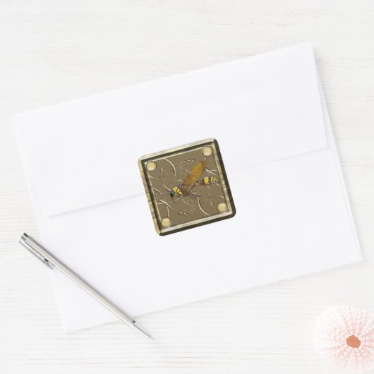 Potter Wasp Quadratischer Aufkleber (Umschlag)