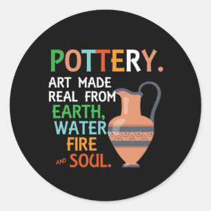 Potterie Earth Water Potter Clay Hobby Artist Gesc Runder Aufkleber