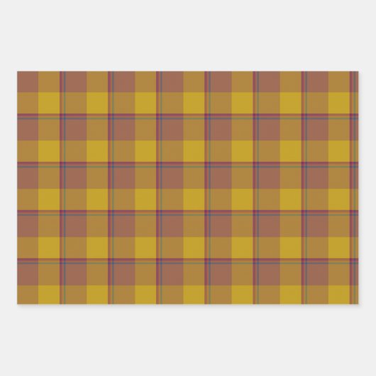 Potters Clay and Pizza Plaid Gold Brown Geschenkpapier Set (Vorderseite 3)
