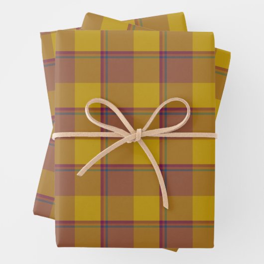 Potters Clay and Pizza Plaid Gold Brown Geschenkpapier Set (Beispiel)