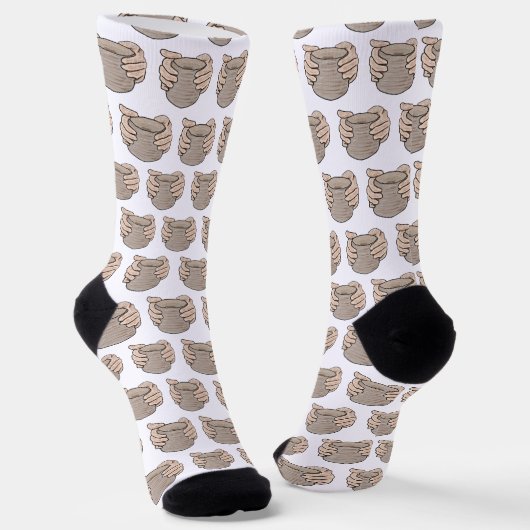 Pottery Making Hands Socken (Gewinkelt)