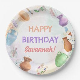 Pottery Paining Party Birthday Pappteller