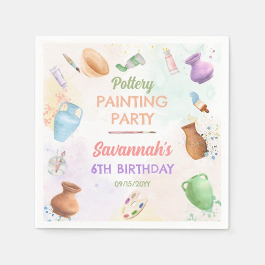 Pottery Painting Birthday Serviette (Vorderseite)