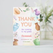 Pottery Painting Party Dankeskarte (Stehend Vorderseite)