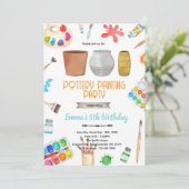 Pottery Painting party theme invitation Einladung (Stehend Vorderseite)