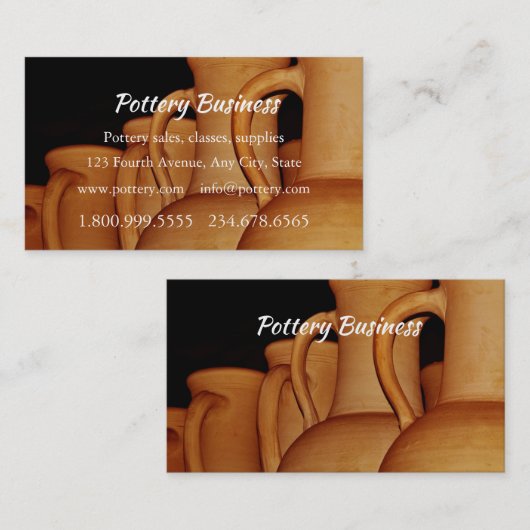 Pottery Sales, Classes, Supplies Business Custom Visitenkarte (Vorne/Hinten)