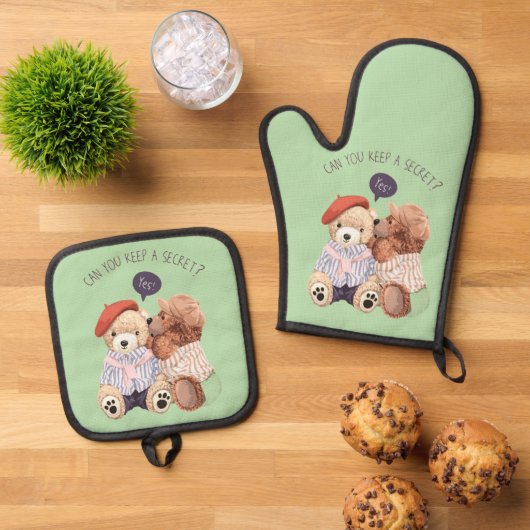 Potthalter Ofenhandschuh & Topflappen-Set (Oben Unten)