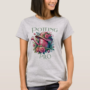 Potting Pro Rosa Wassersport kann Garten Grau T -  T-Shirt