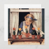Potting Tulips von Jessie Willcox Smith Einladung (Vorne/Hinten)