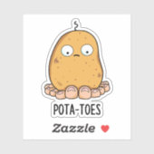 Pottoes Funny Potato with Toes Pun Aufkleber (Blatt)