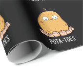 Pottoes Funny Potato with Toes Pun Dark BG Geschenkpapier (Rolleneckpunkt)