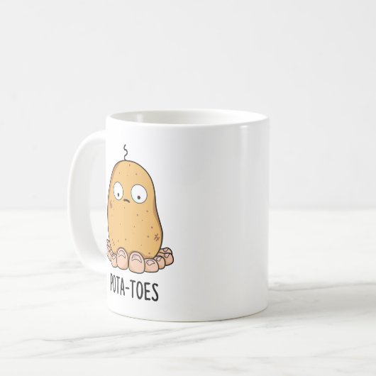 Pottoes Funny Potato with Toes Pun Kaffeetasse (Vorderseite Links)
