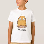 Pottoes Funny Potato with Toes Pun T-Shirt (Vorderseite)