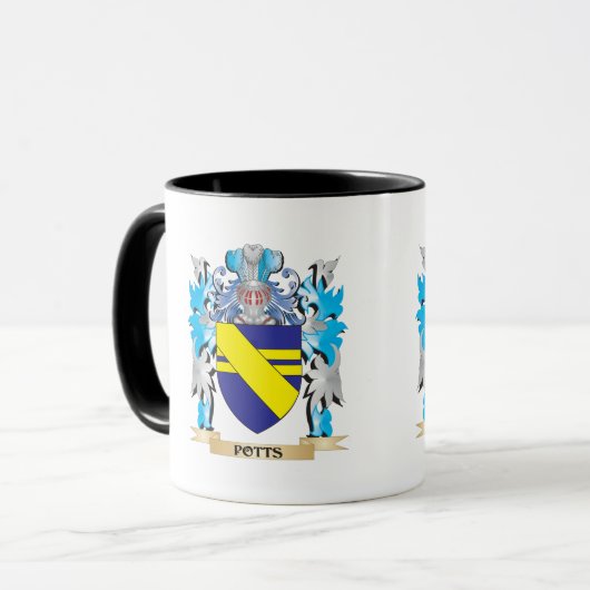 Potts Wappen - Familienwappen Tasse (Vorderseite Links)